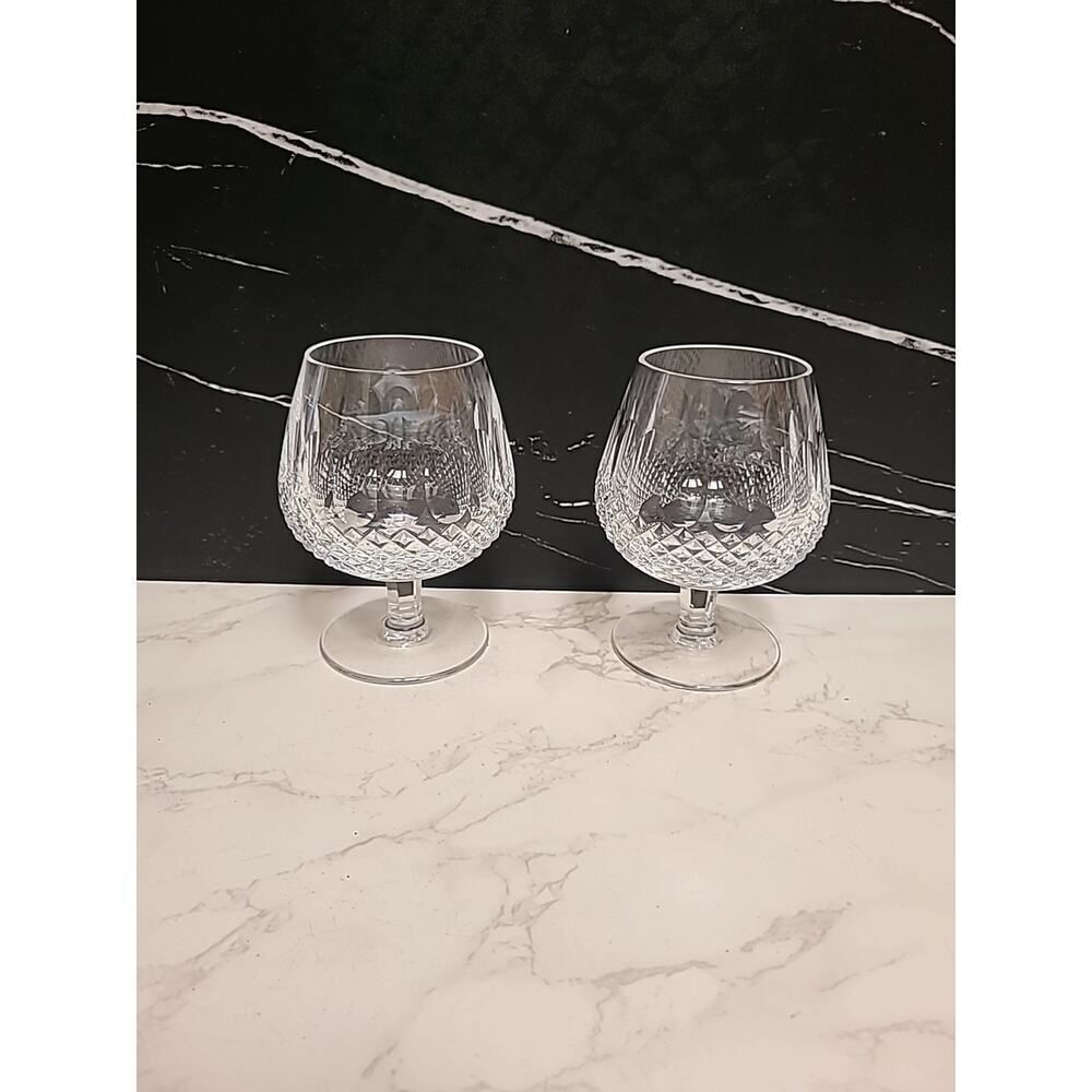 Waterford Cut Crystal Balloon LRG Brandy Snifter Glass Colleen Pattern GUC 2pc.